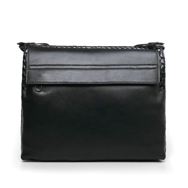 Bottega Veneta ardoise intrecciato croco messenger bag 16030-1 black - Click Image to Close